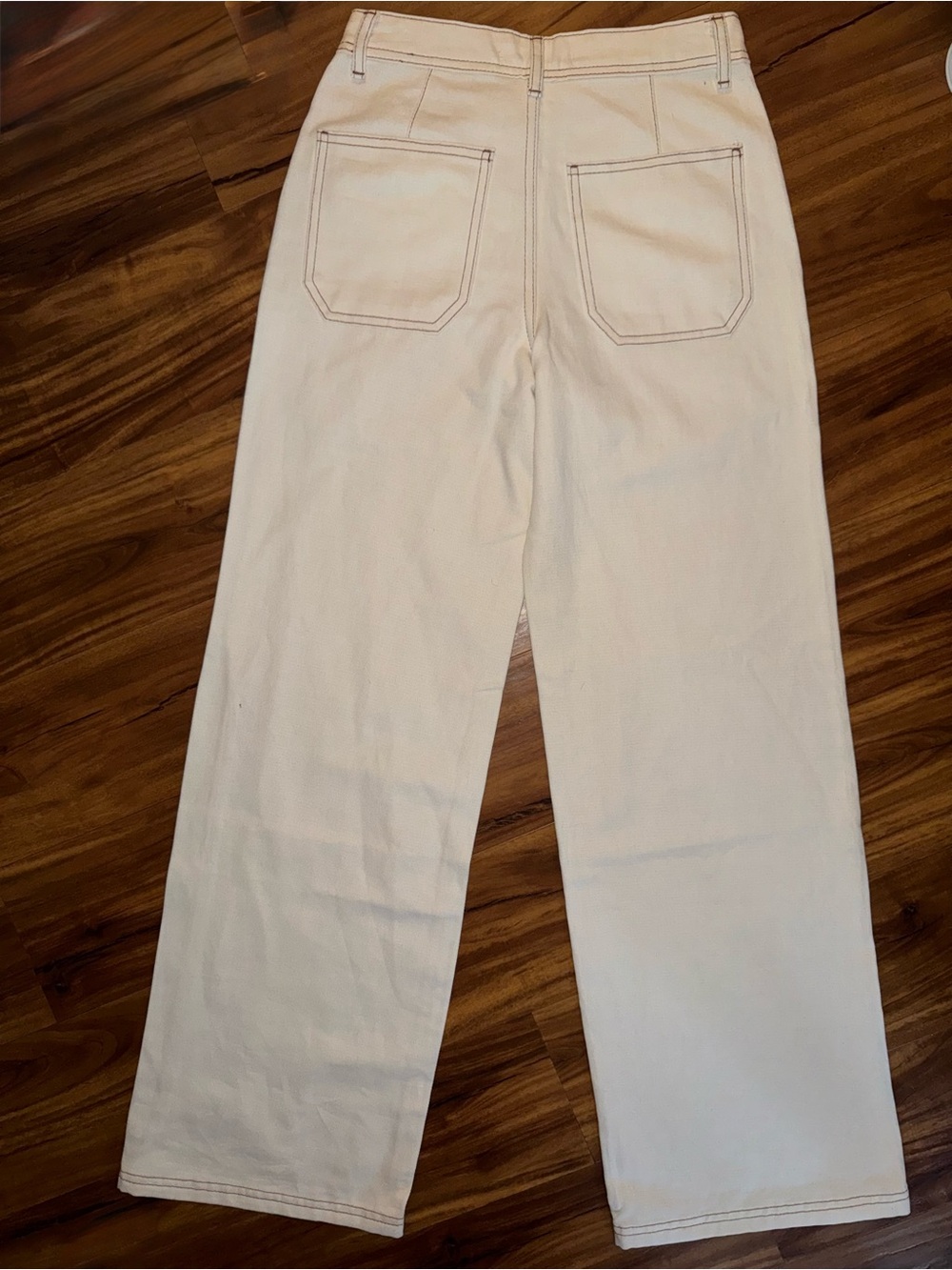 Zara's High-Rise Wide-Leg Jeans Cream color NWOT - Picture 7 of 9